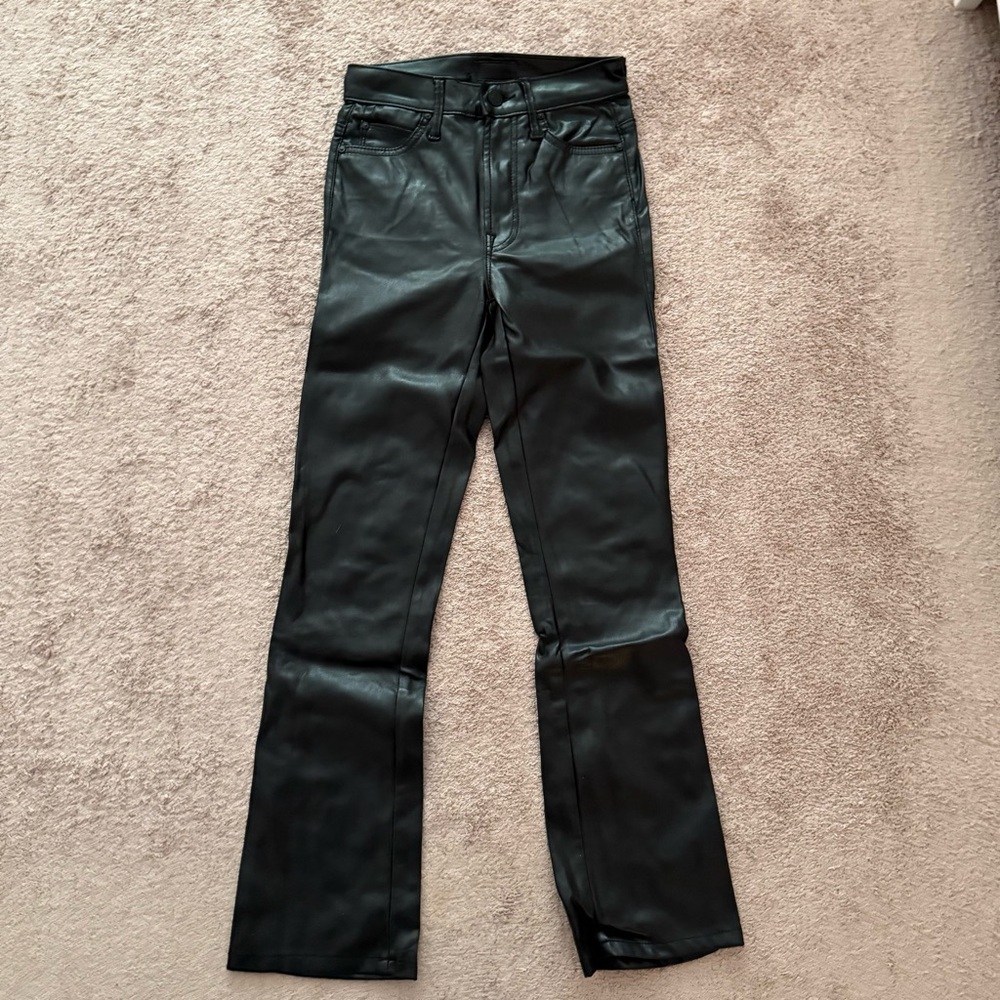 Mother Black Faux Leather Pants